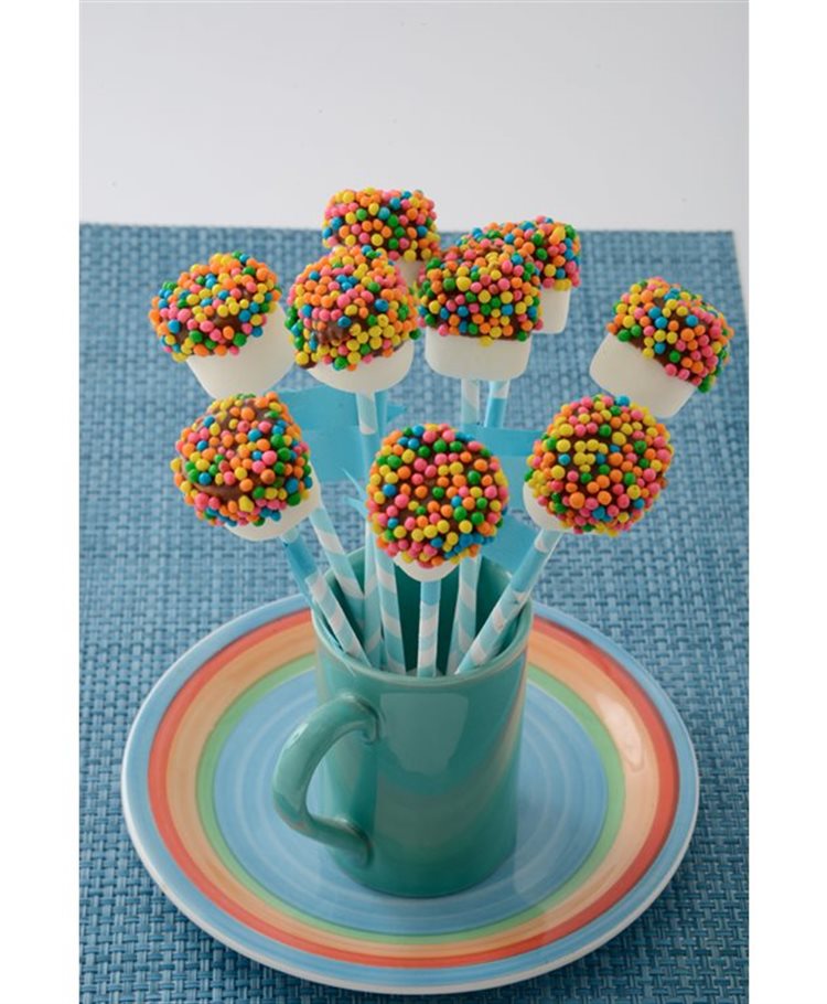 decoração com marshmallow no palito