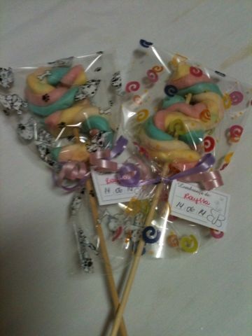 decoração com marshmallow no palito