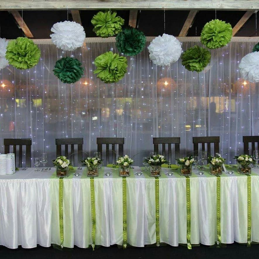 passo a passo cortina papel crepom verde branco