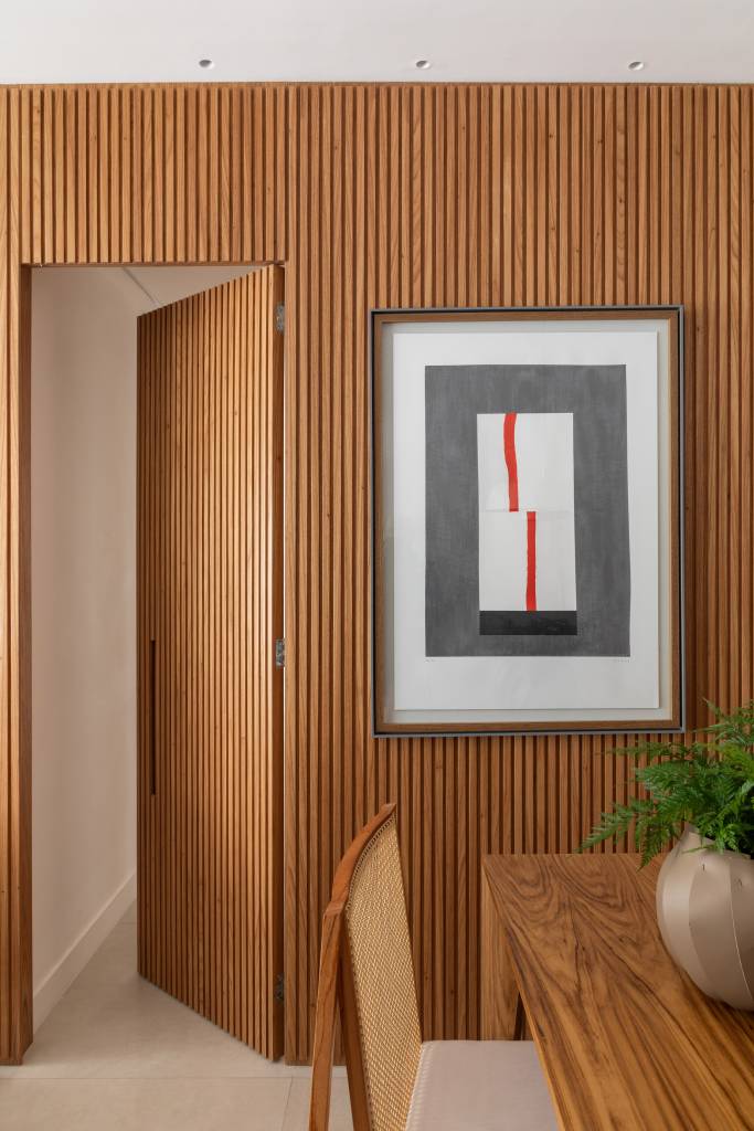 ideias de decoração com painel ripado para sala pequena