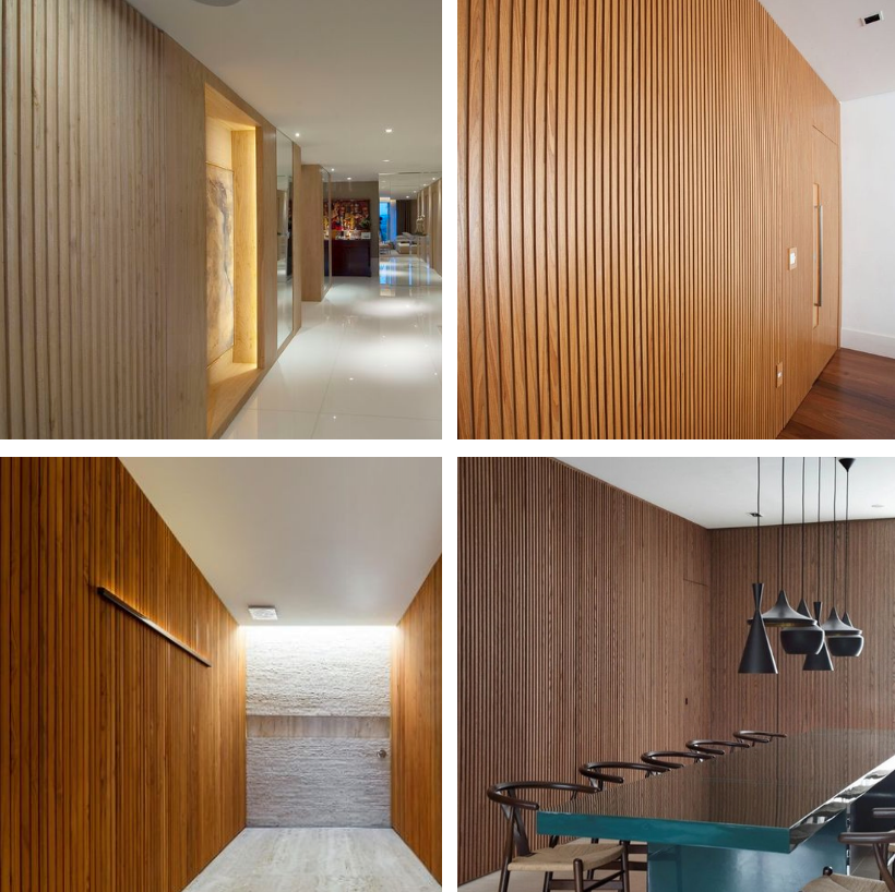 ideias de decoração com painel ripado para sala pequena