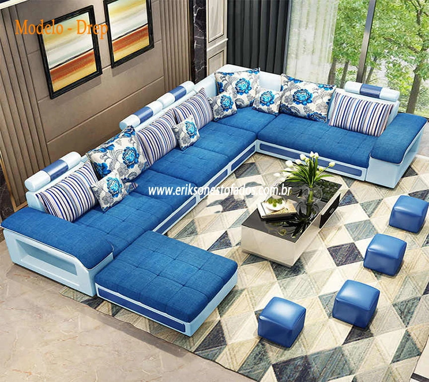 10 ideias incríveis para decorar sua sala com sofá azul