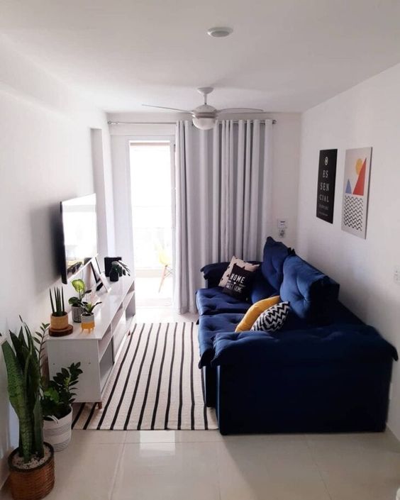 sofá azul marinho ou azul turquesa qual escolher para sua sala