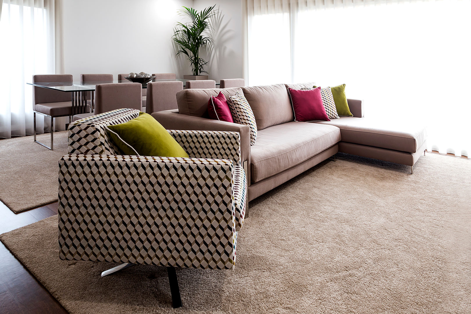 decoração com sofá bege