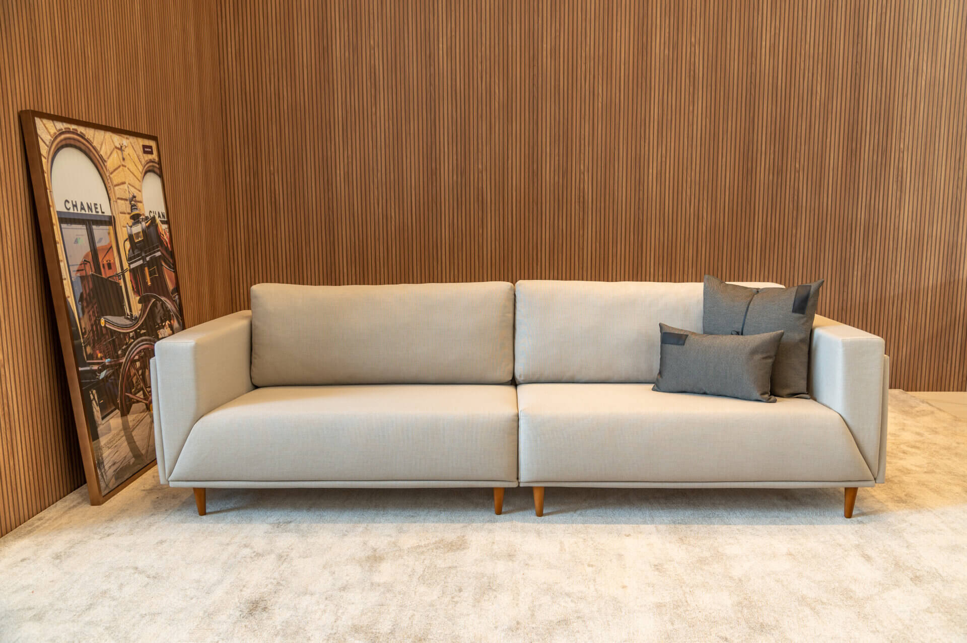 ideias de decoração sala com sofá bege