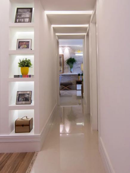 decoração corredor estreito