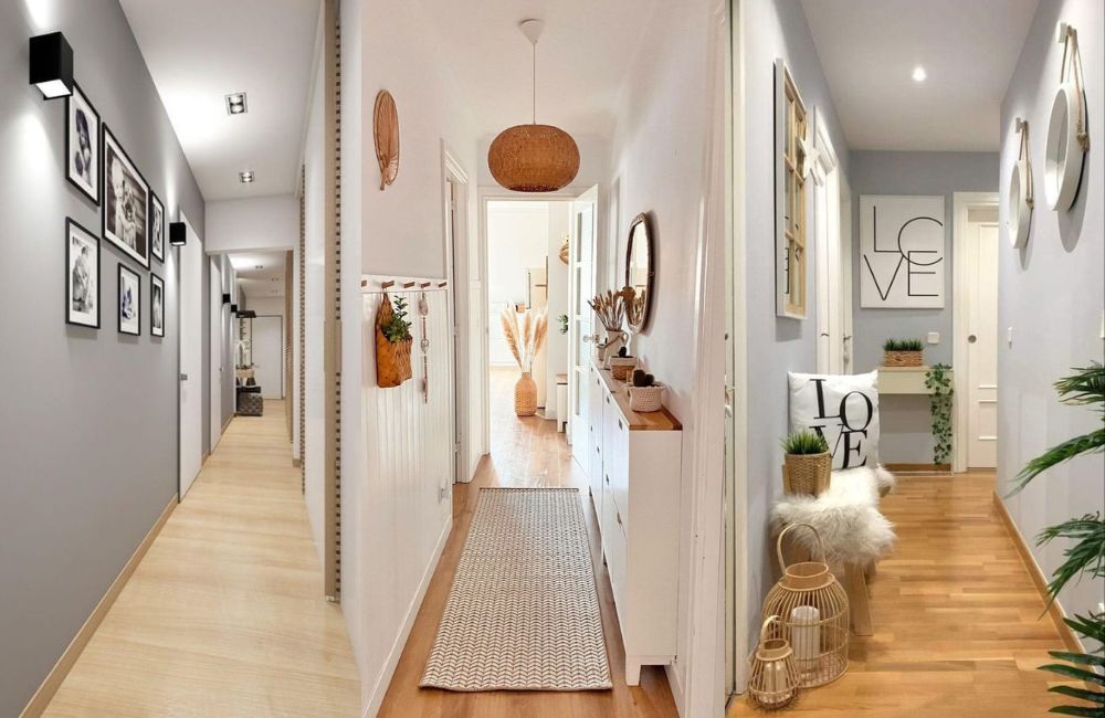 decoração corredor estreito
