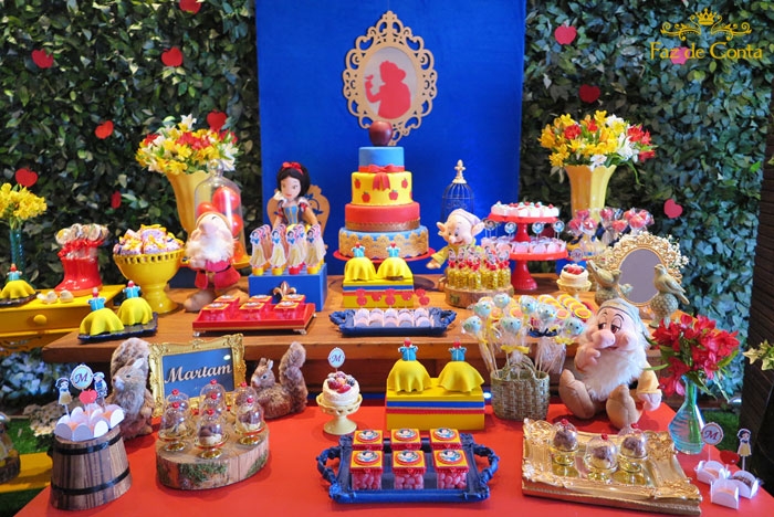 ideias criativas decoração branca de neve baby