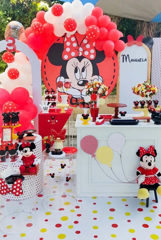 decoração da minnie vermelha