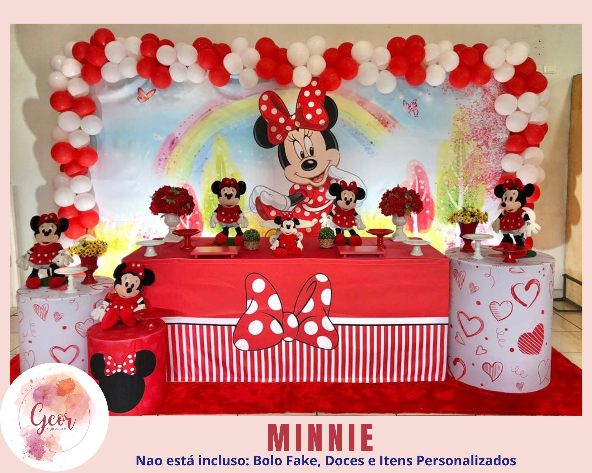 decoração da minnie vermelha