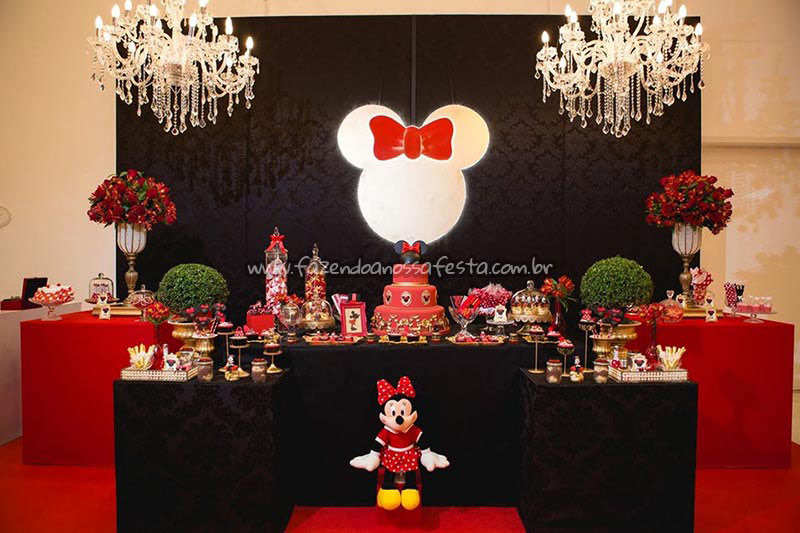 decoração da minnie vermelha