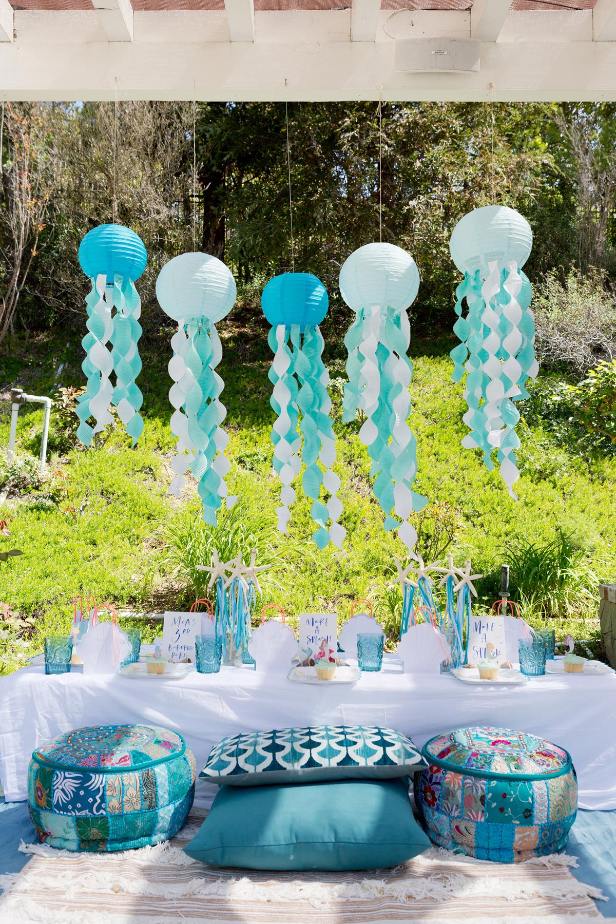 ideias de decoração de festa sereia simples e barata