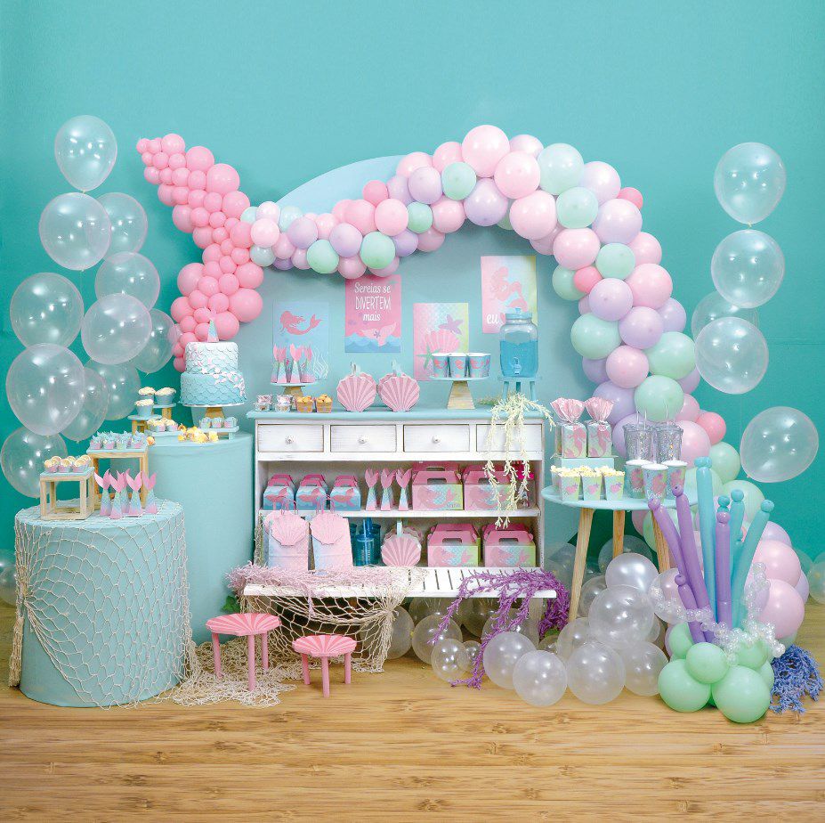 decoração de sereia vs decoração de fundo do mar