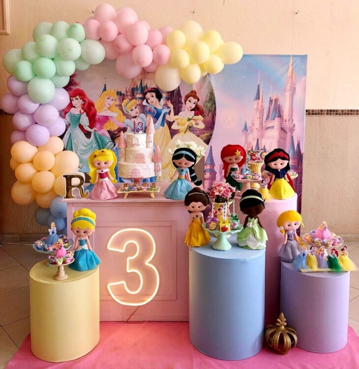 Painel e Mesa Principal: Dicas para uma Decoração de Princesas Deslumbrante com Pouco Gasto