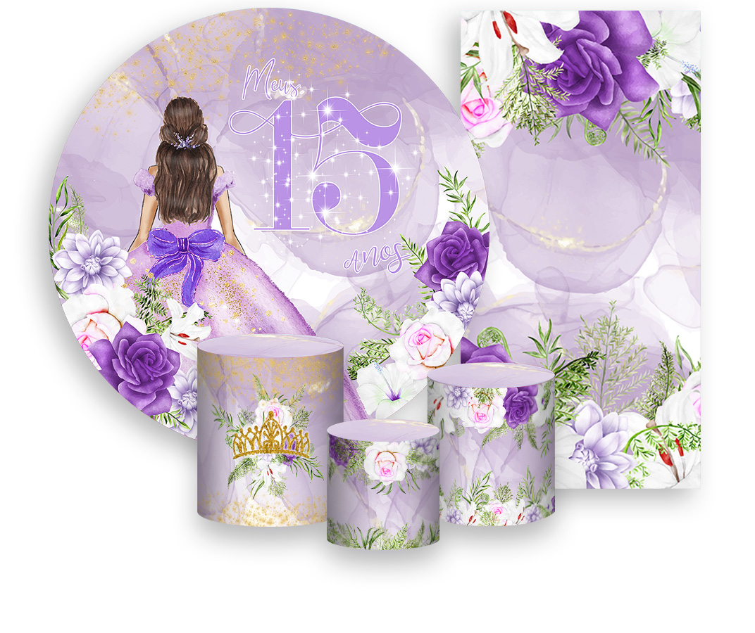 decoração de 15 anos lilás