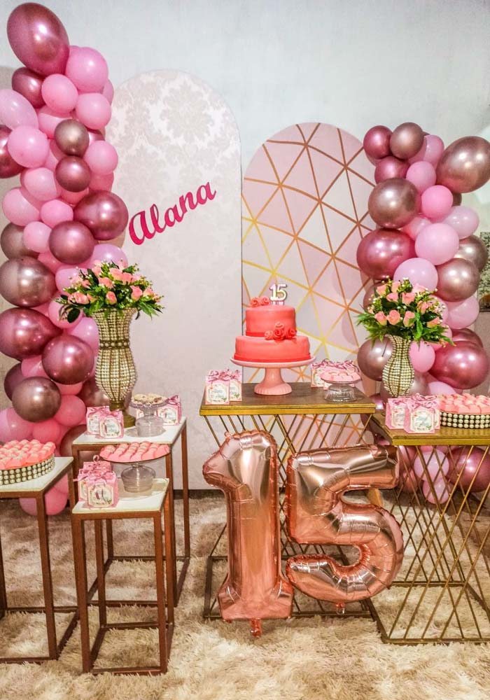 decoração de 15 anos simples