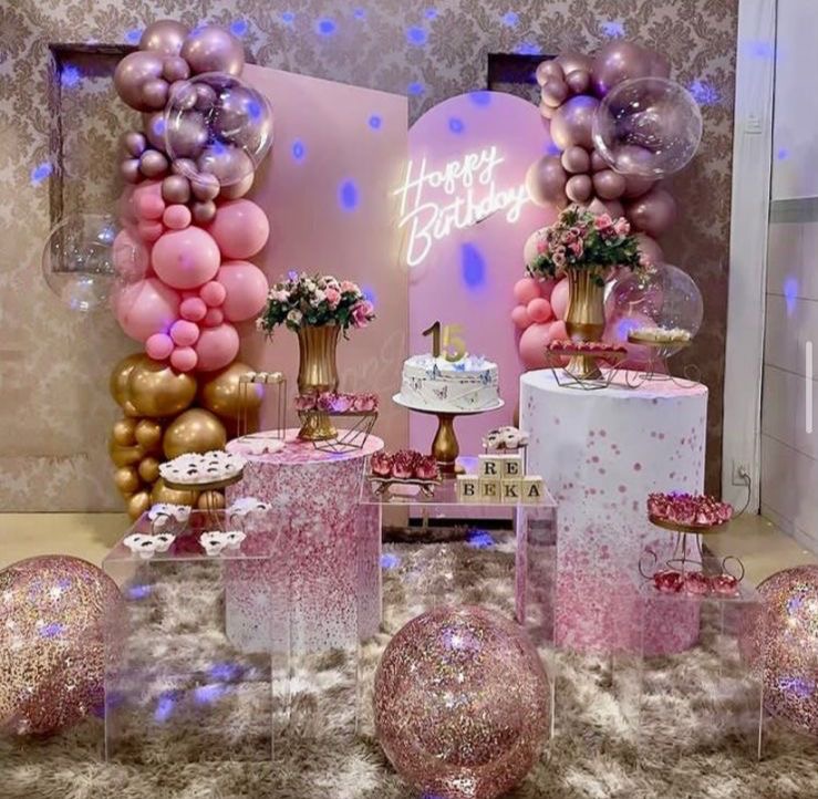 decoração de 15 anos simples