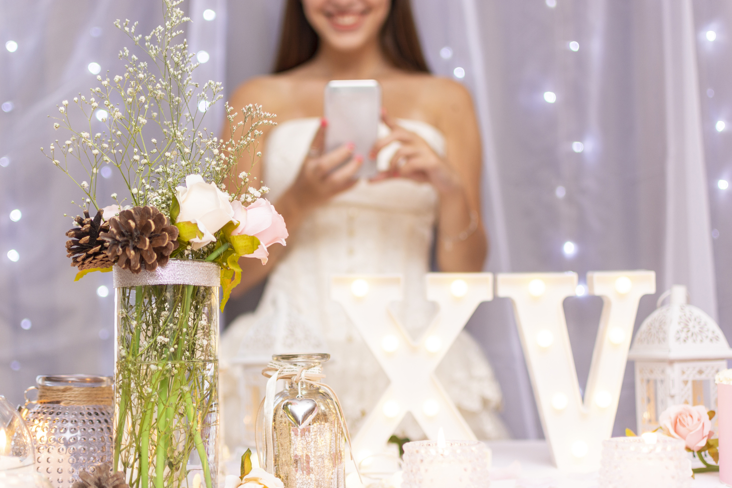 decoração de 15 anos simples