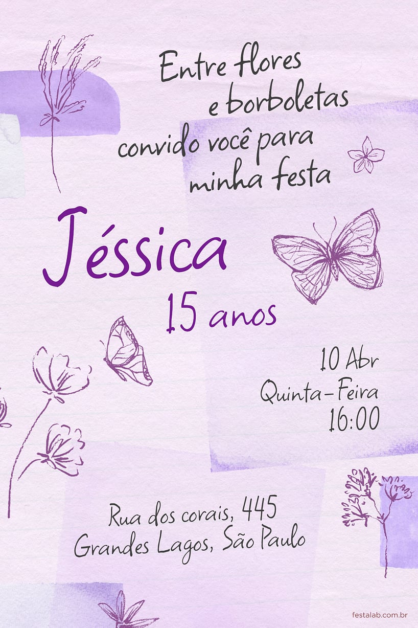 custo decoração festa borboleta lilás