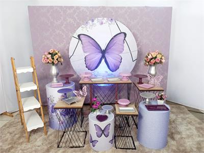decoração borboleta lilás ou roxa
