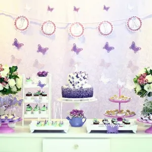 ideias decoração aniversário borboleta lilás