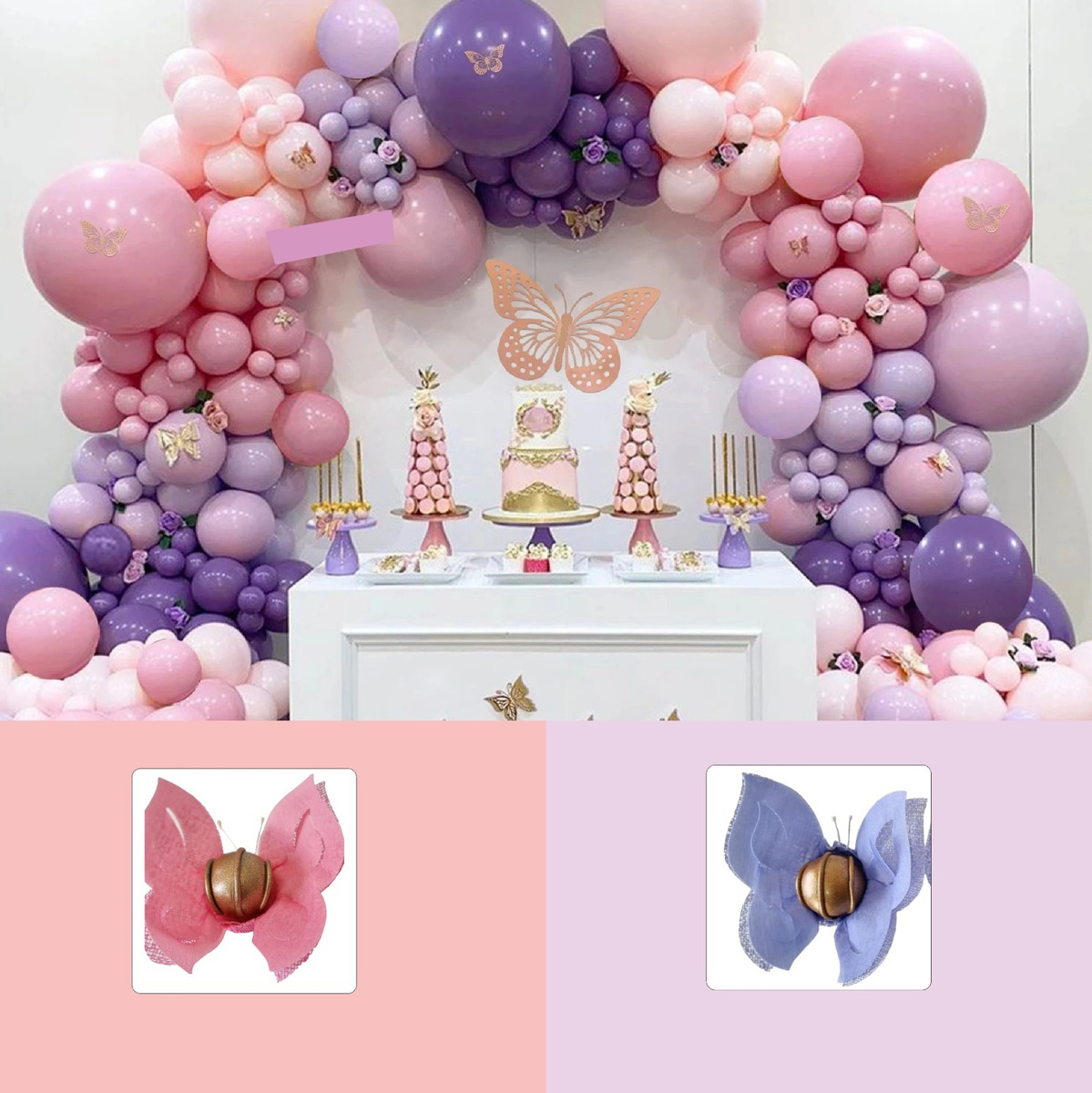 decoração borboleta lilás ou roxa