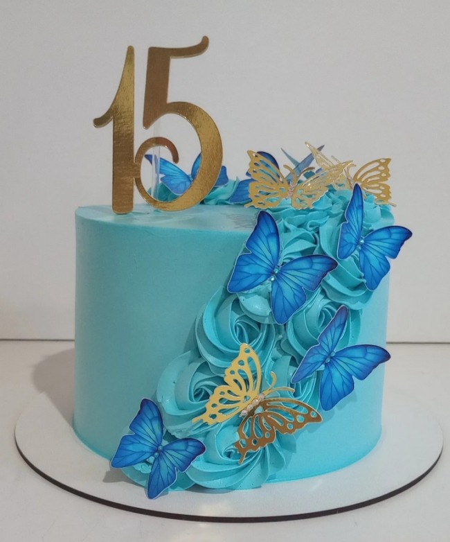 decoração de aniversário de 15 anos azul