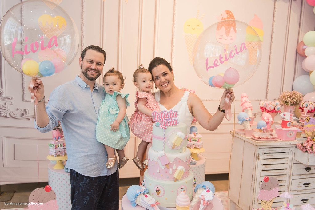 decoração de aniversário de gêmeas