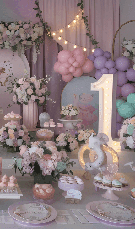 decoração de aniversário de um ano menina