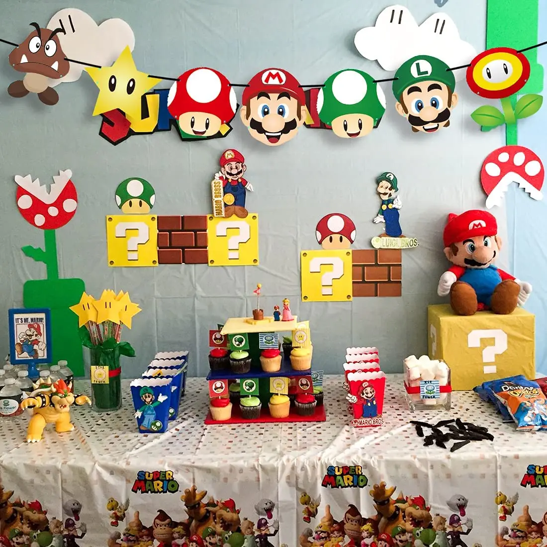 decoração de aniversário do mario