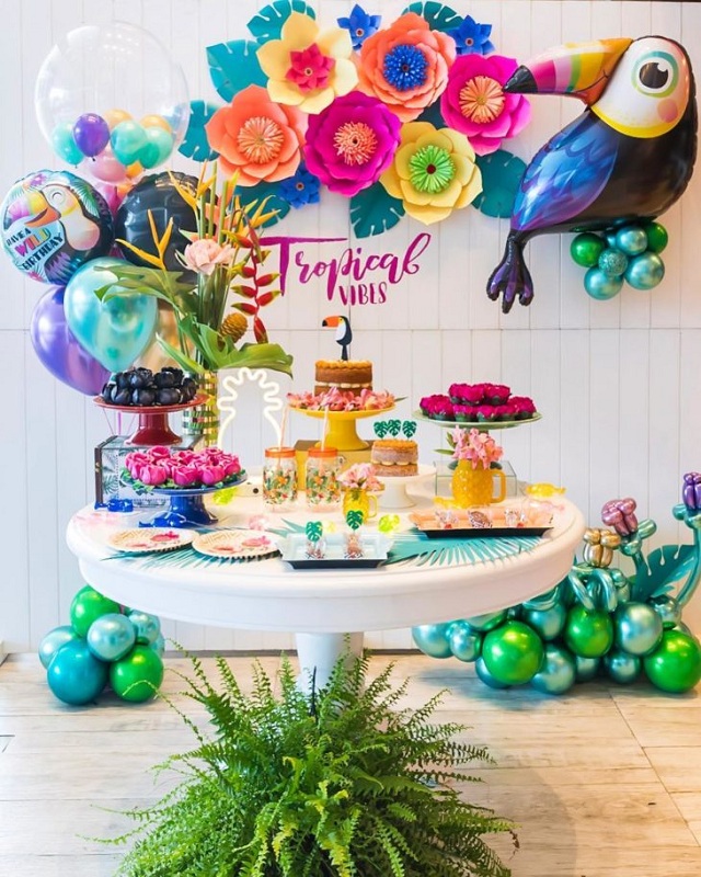 decoração de aniversário feminino com flores