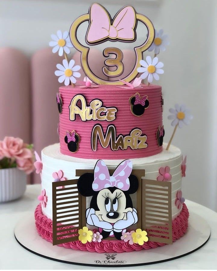 ideias criativas decoração minnie rosa e dourado