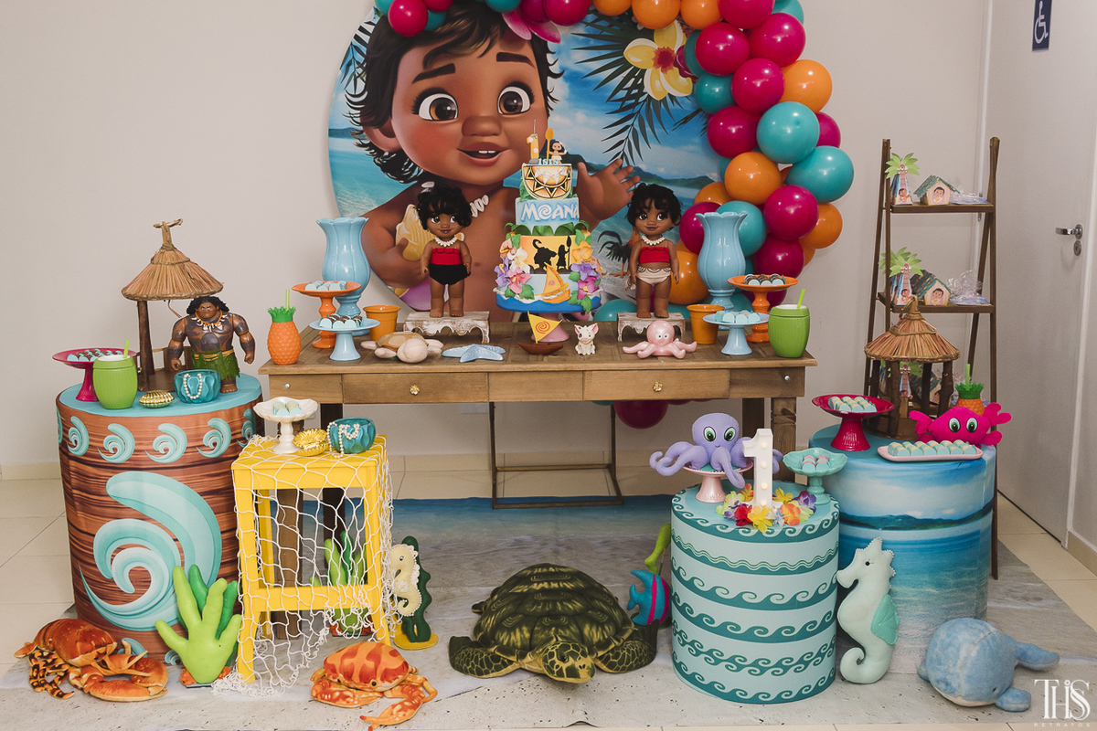 centro de mesa moana baby feltro