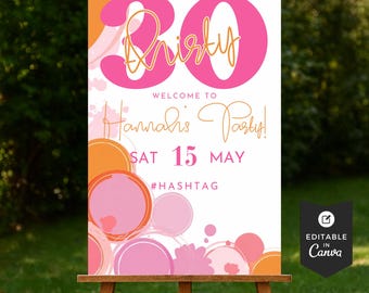 decoração de aniversário rosa e laranja