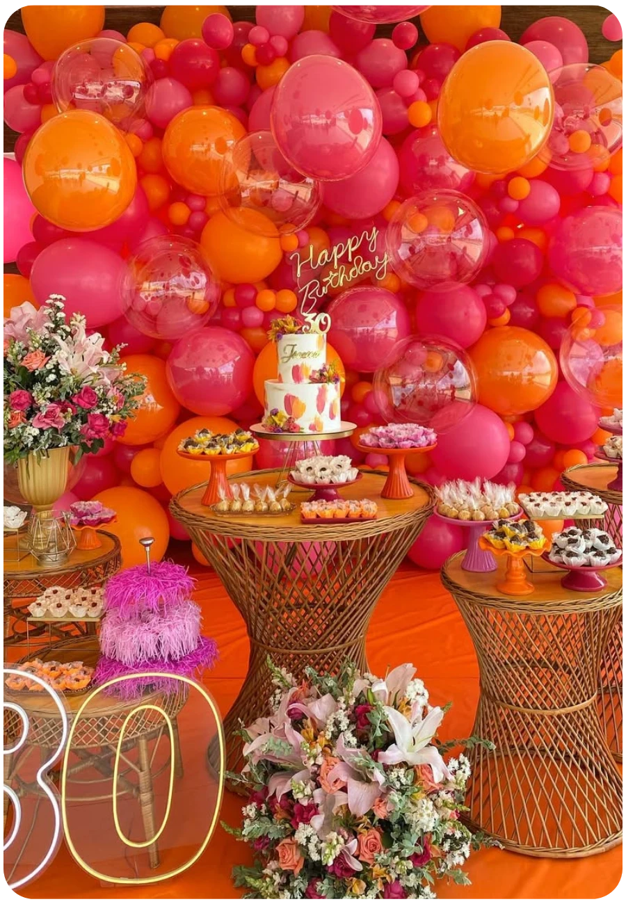 erros comuns ao decorar aniversário com rosa e laranja