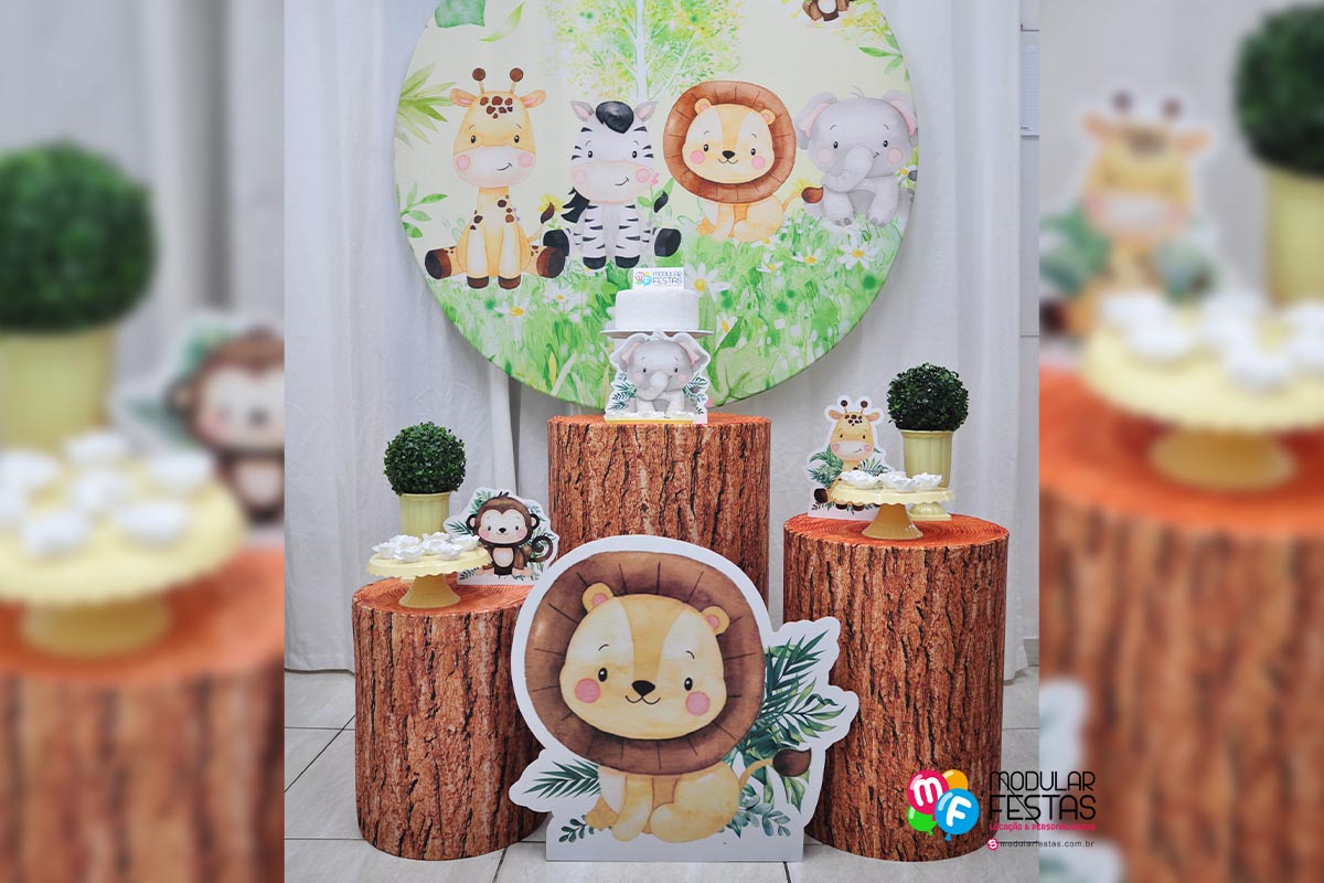 ideias decoração safari chic para festa infantil