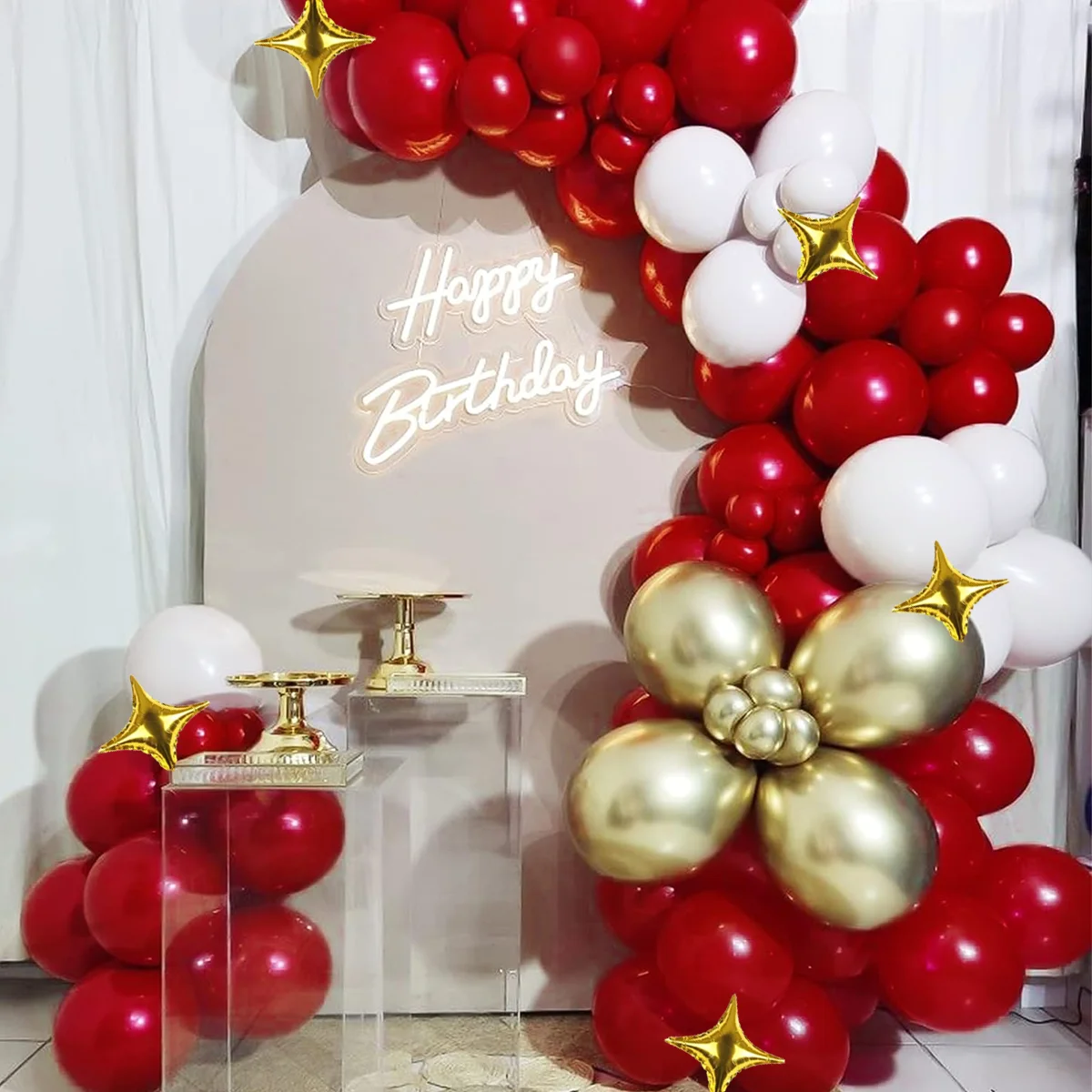 ideias decoração aniversário vermelho e branco simples