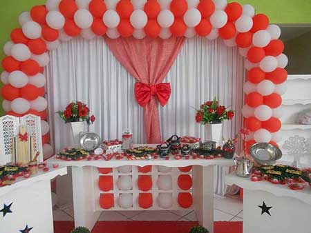 como evitar erros decoração festa vermelho e branco