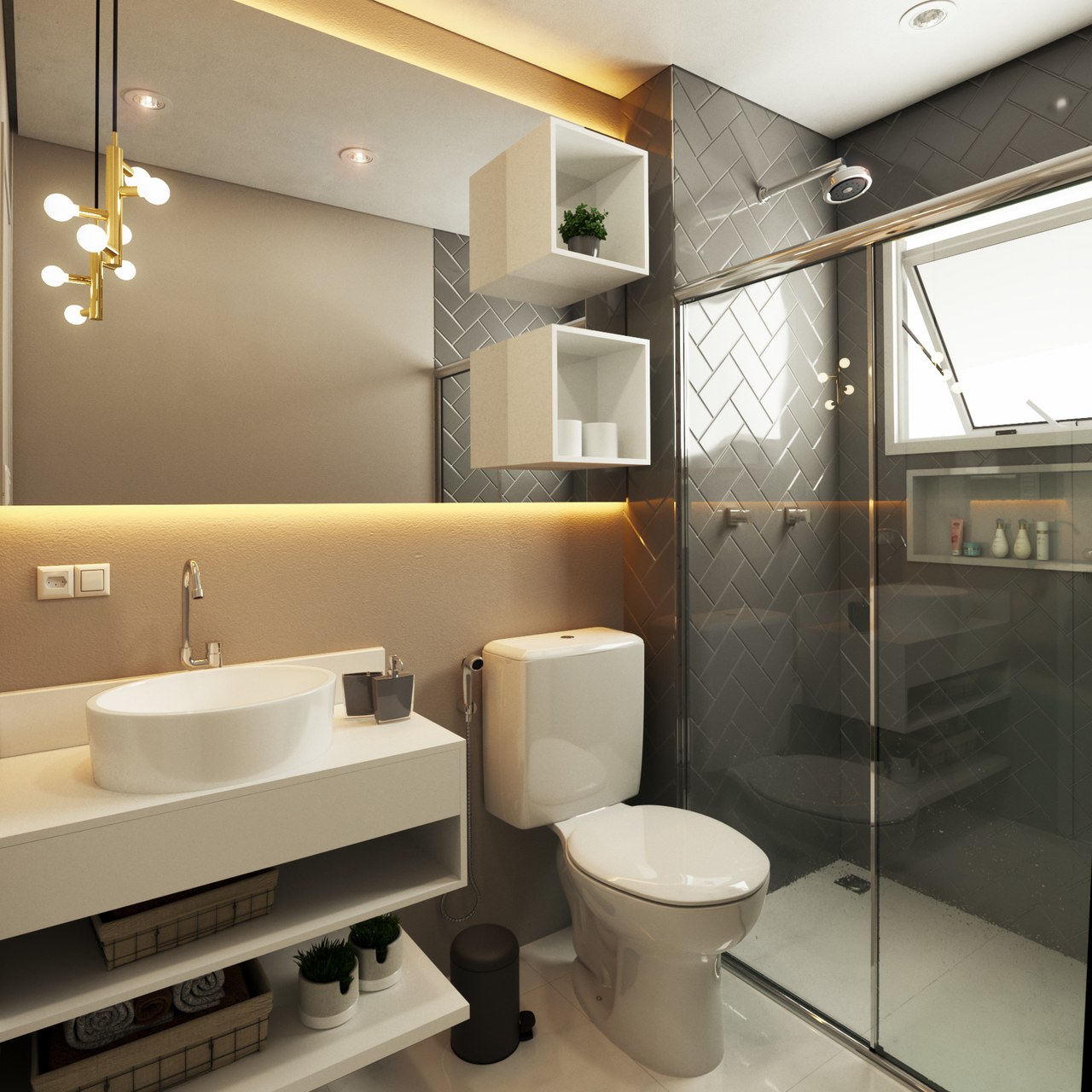 decoração de banheiro moderno