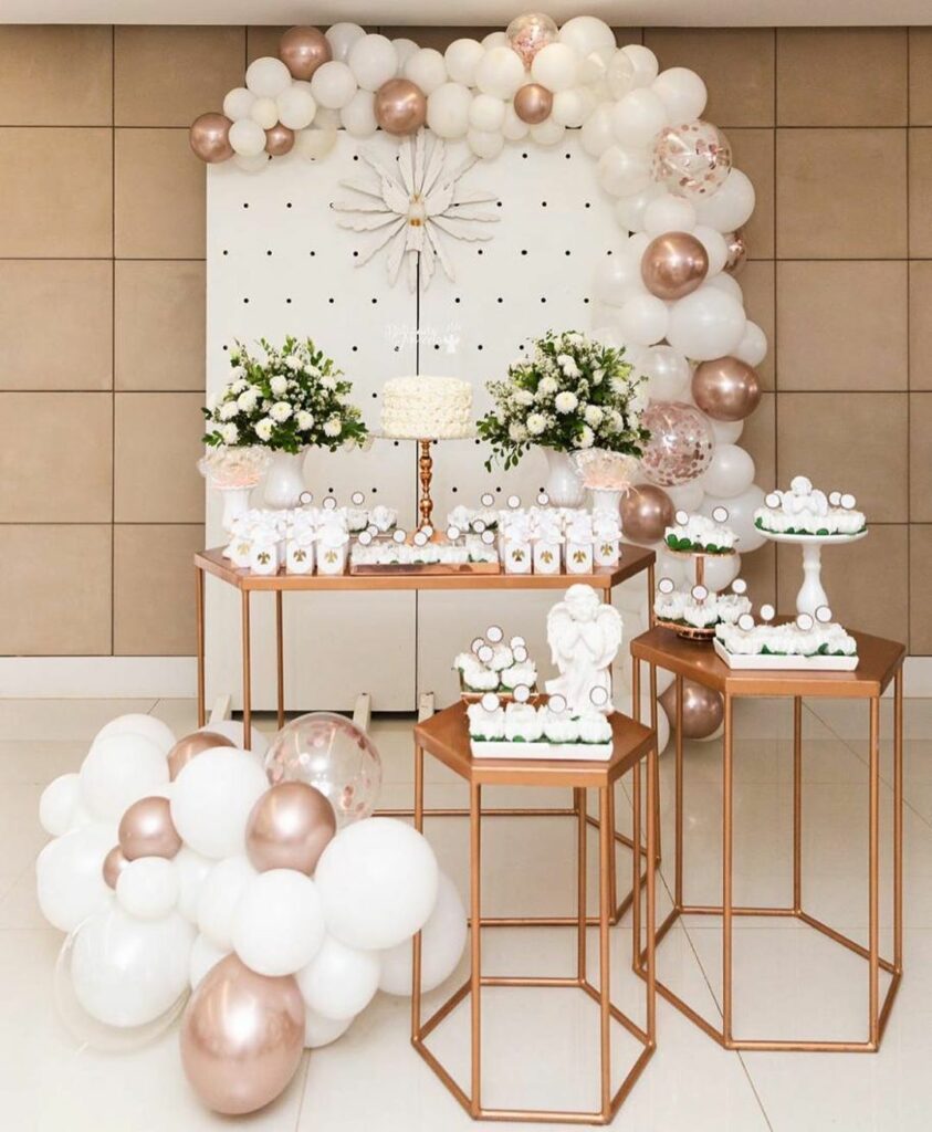 decoração de batizado simples feminino