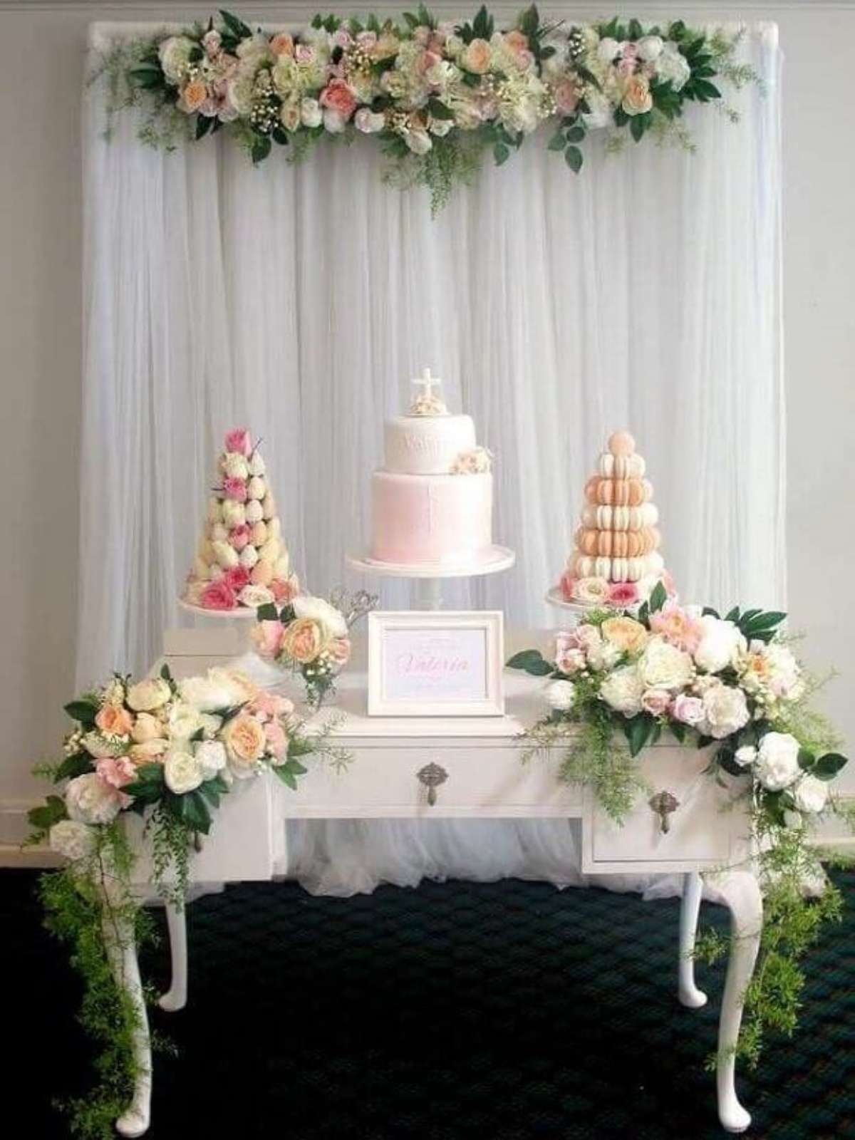 decoração batizado simples feminino lembrancinhas