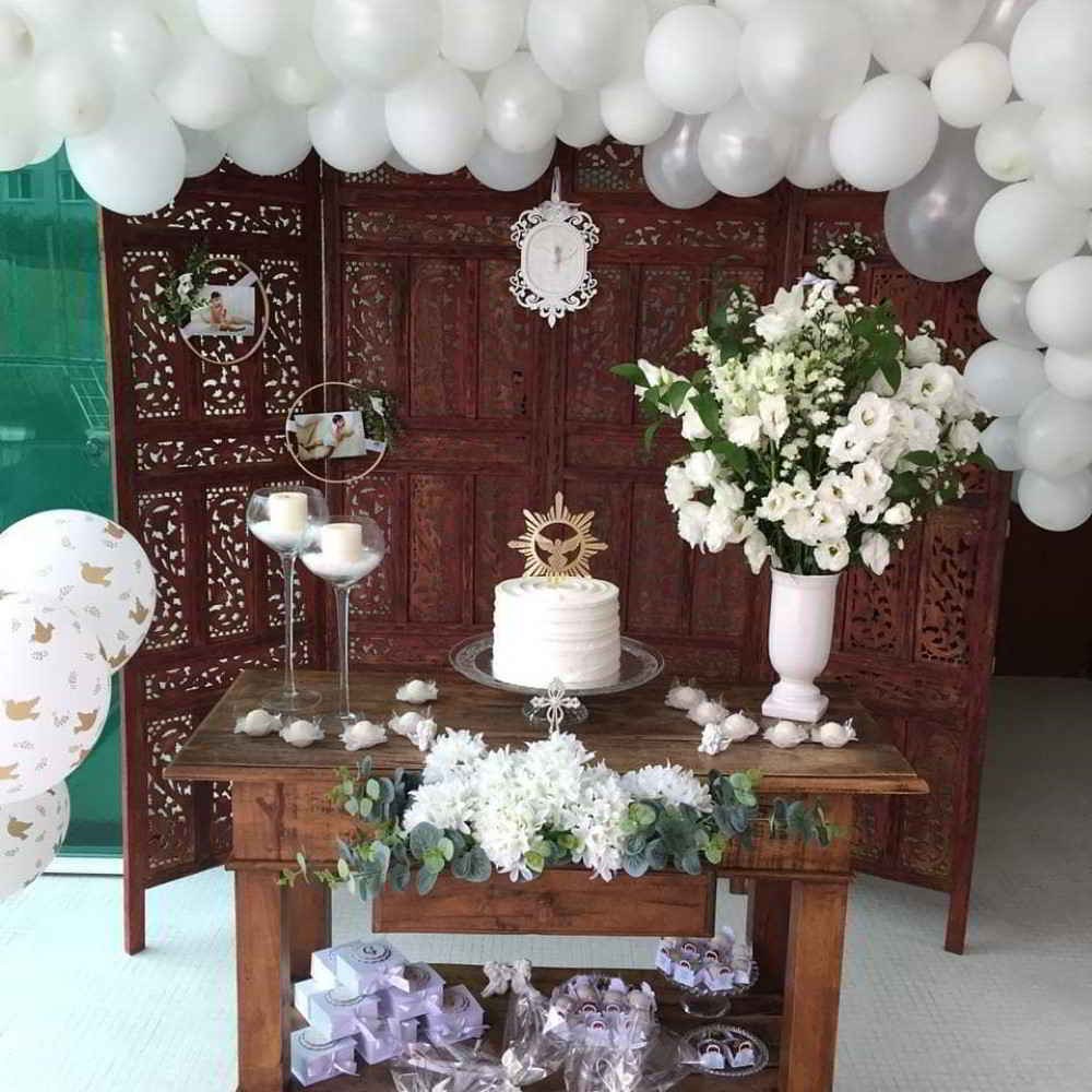 decoração de batizado simples masculino