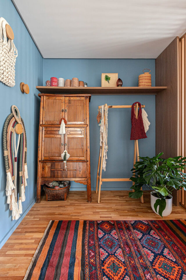 ideias de decoração azul para sala de estar