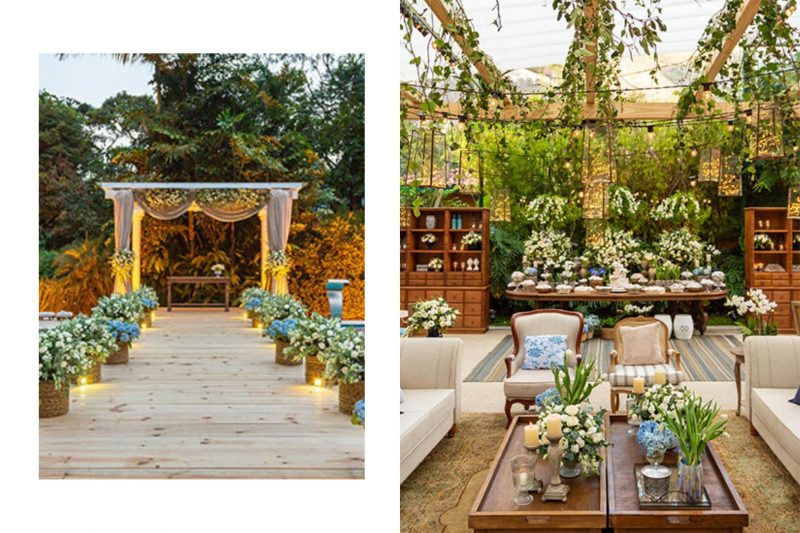 decoração de casamento azul