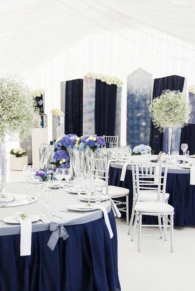 custo decoração casamento azul royal e branco orçamento
