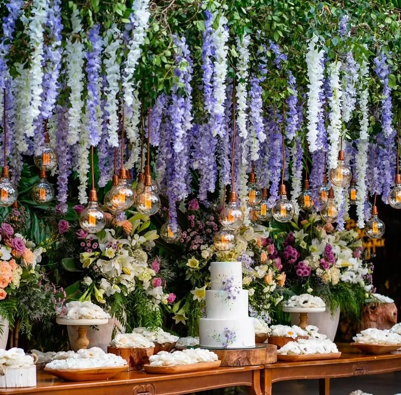 ideias de decoração de casamento com flores do campo