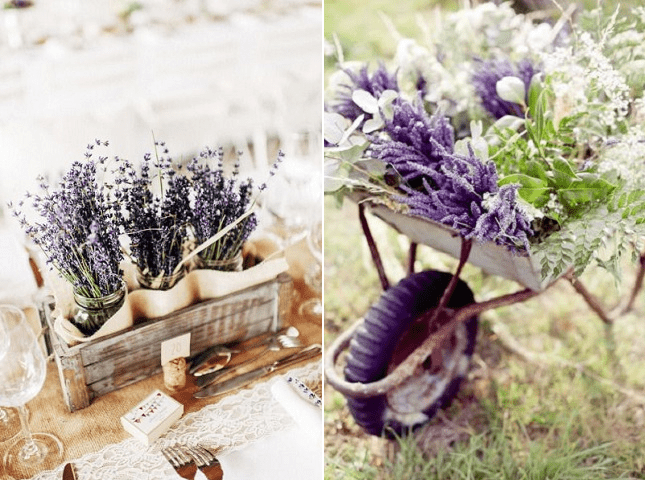 decoração de casamento lavanda simples vs decoração de casamento lilás simples