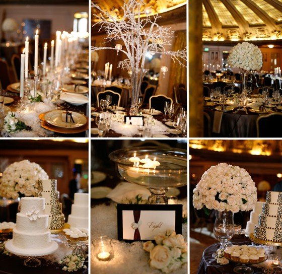 inspiração decoração casamento preto e dourado