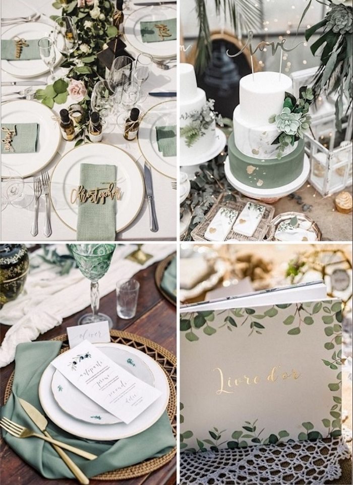 ideias de decoração de casamento verde simples e barata