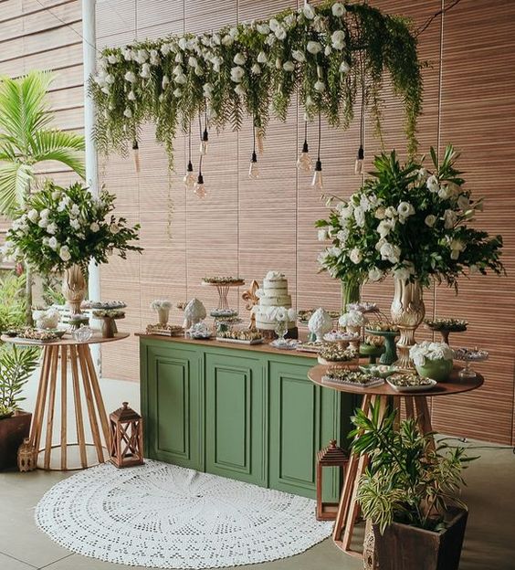 decoração de casamento verde simples